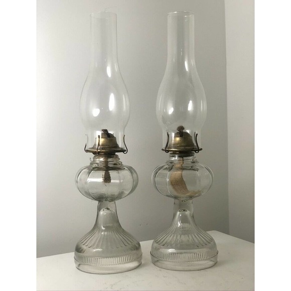 P&A Eagle Other - Vintage Glass P&A Eagle Oil Lamps Set of 2